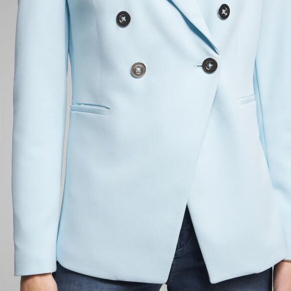 WHBM * WASHABLE! * Outlet Double Breasted Blazer Icy Dream Blue 8 10 - Picture 3 of 7